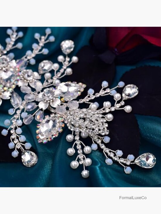 Crystal Rhinestone Bridal Headpiece Handmade Wedding Headband main image 6